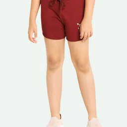 Ariel Cotton Knit I Am A Cute Cat Text Printed Shorts - Maroon-picture-27