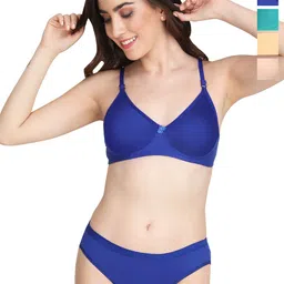 Liigne Pack Of 4 Everyday Padded Bra Pure Cotton Lingerie Set-picture-17