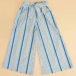 Akkriti by Pantaloons Striped Designed  Palazzo -Blue image 3