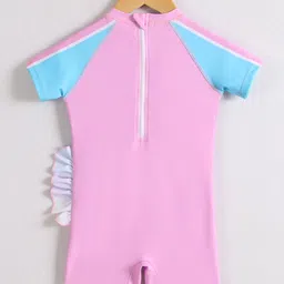 Mark & Mia Half Raglan Sleeves Legged Swimsuit With Unicorn Print - Pink image 2