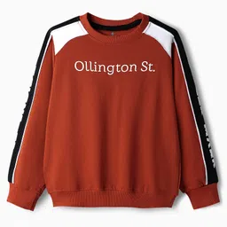 OLLINGTON ST. Cotton Full Sleeves Printed Sweatshirt & Joggers Set - Multicolor & Black image 2