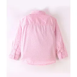 Mark & Mia Full Sleeves Polka Dot Printed Party Shirt With Bow and Pocket Detailing - Pink image 3