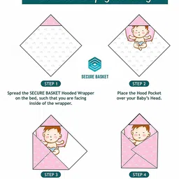 JARS Collections Super Soft and Comfortable Microfibre Hooded Baby Wrapper - Purple image 4