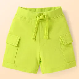 Babyhug Single Jersey Knit Half Sleeves T-Shirt & Shorts Set with Tropical Theme Print - Limegreen image 4