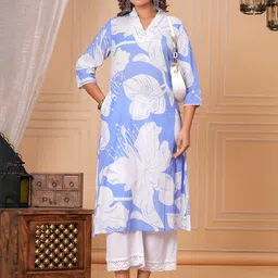 JAIMINI Women Floral Printed Daily Pure Cotton Straight Kurta-image-28