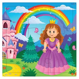 fiddlys Fiddly's Wood Jigsaw Puzzles for Kids & Children Unicorn & Princess  9 Pieces - Pack of 4 image 5