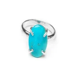 GenZcomplex Silver-Plated Brass Turquoise Finger Ring-picture-22