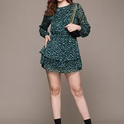 MANGO Printed Layered A-Line Mini Dress image 5