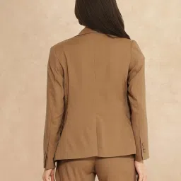 RAREISM Khaki Polyester Solid Long Sleeves Blazer image 2