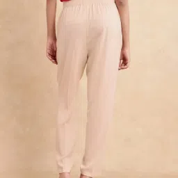 RAREISM Beige Polyester Solid Trousers image 2