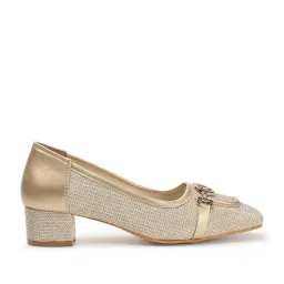 Elle Women's Gold Casual Pumps image 2