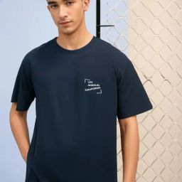 Vimal Jonney Navy Loose Fit Graphic T-Shirt-picture-39