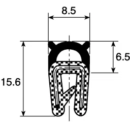 RS PRO Black EPDM Edge Protection, 20m Model No 6191708 (1 Roll of 20 m) image 4