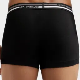 Jockey UI22 Black Super Combed Cotton Rib Trunks with Ultrasoft & Durable Waistband image 2