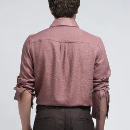 Rare Rabbit Peach Relaxed Fit Solid Shirt image 2