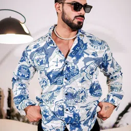 Foomer Men Standard Floral Opaque Printed Casual Shirt-image-98