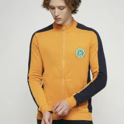 Produkt By Jack & Jones Mustard Cotton Regular Fit Colour Block Sweatshirt-image-80
