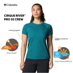 Columbia Womens Teal Omni-Freeze Zero Ice Cirque River Pro Crew Tshirt image 2