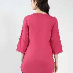 Monte Carlo Pink Viscose Embroidered Kurti image 2