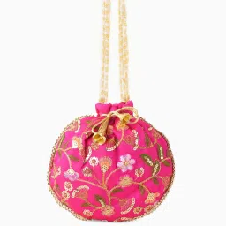 Gaurapakhi Pink Embroidered Potli image 2