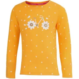 Jockey Kids Yellow & White Cotton Floral Print T-Shirt-image-37