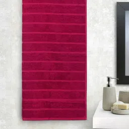 Spaces Livlite Striped Dark Red 250 GSM Cotton Bath Towel-image-32