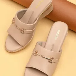 Rocia by Regal Women's Beige Casual Wedges-image-81