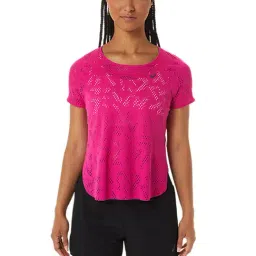 Asics Pink Self Pattern Sports T-Shirt-image-34