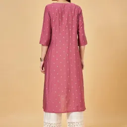 Rangmanch by Pantaloons Pink Printed A Line Kurta image 2