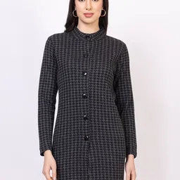 KEIKO Women Geometric Self Design Cardigan-picture-19