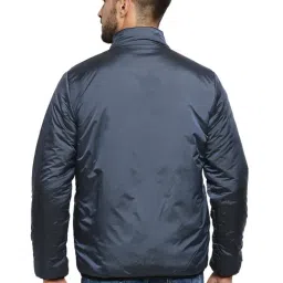 Spykar Blue Full Sleeves Mock Collar Jacket image 2