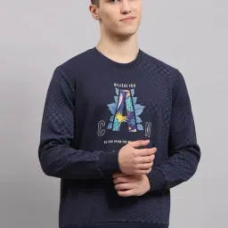 Monte Carlo Navy Blue Regular Fit Printed T-Shirt-picture-33