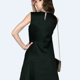 Zink London Dark Green Regular Fit A Line Dress image 2