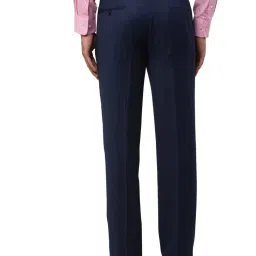 Park Avenue Blue Luxus Fit Texture Trousers image 2