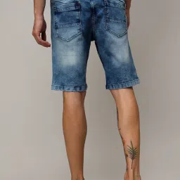 Campus Sutra Blue Regular Fit Denim Shorts image 2