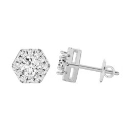 Sparkles White Gold Lab Grown Diamond 14KT 1.05ct Hexagonal Earring For Women image 2