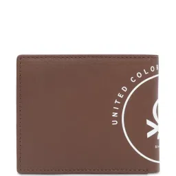 United Colors of Benetton Tuxis Tan Casual Leather Bi-Fold Wallet For Men image 2