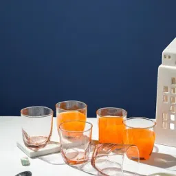 Luminarc Eiffel Salmon Pink Old Fashioned Whiskey Glass - Set of 6 (300 ml)-picture-47