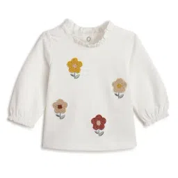 Chicco Girls White Regular Fit Emroidered T-Shirt-image-49