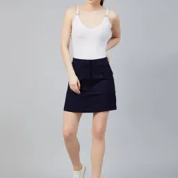 Marie Claire Navy A-Line Mini Skirt image 4