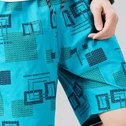 StyleCast x Revolte Men Geometric Printed Mid-Rise Regular Fit Cotton Shorts image 2