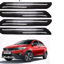 SCA Rubber Car Side Bumper Protector Guard with Double Chrome Strip for Tata Tiago NRG All Model Black (Set of 4)-picture-27