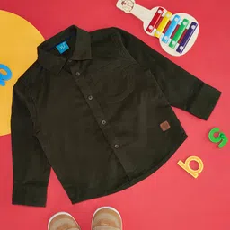 YU by Pantaloons Cotton Full Sleeves SolidShirt - Green-picture-23