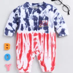 Wonderchild Full Sleeves Tie Dye Romper - Navy Blue & Red-picture-23