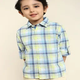 Bonkids 100% Cotton Woven Full Sleeves Checked Shirt - Multi-picture-10
