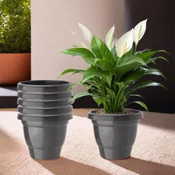 Kuber Industries 6-Pcs Black  Durable Planters image 1