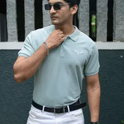 KEITH KARTER Men Solid Polo Collar Cotton Slim Fit T-shirt-picture-15