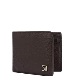 Da Milano Men Brand Logo Textured Leather Two Fold Wallet image 2