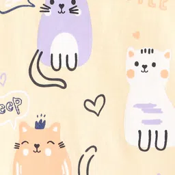 Teddy Sinker Half Sleeves T-Shirt Kitty Print - Light Beige image 3