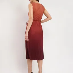 FableStreet Brown Ombre Pleated Dress image 5
